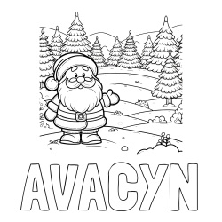 Online Created Coloring Page - AVACYN Coloring Page and Coloring Page of a Cheerful Santa Claus