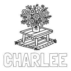 Online Created Coloring Page - CHARLEE Coloring Page and Simple Flower Bouquet Coloring Page