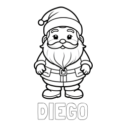 Online Created Coloring Page - DIEGO Coloring Page and Adorable Santa Claus Coloring Page