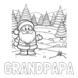 Online Created Coloring Page - GRANDPAPA Coloring Page and Coloring Page of a Cheerful Santa Claus