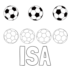Online Created Coloring Page - ISA Coloring Page and Soccer Balls Coloring Page