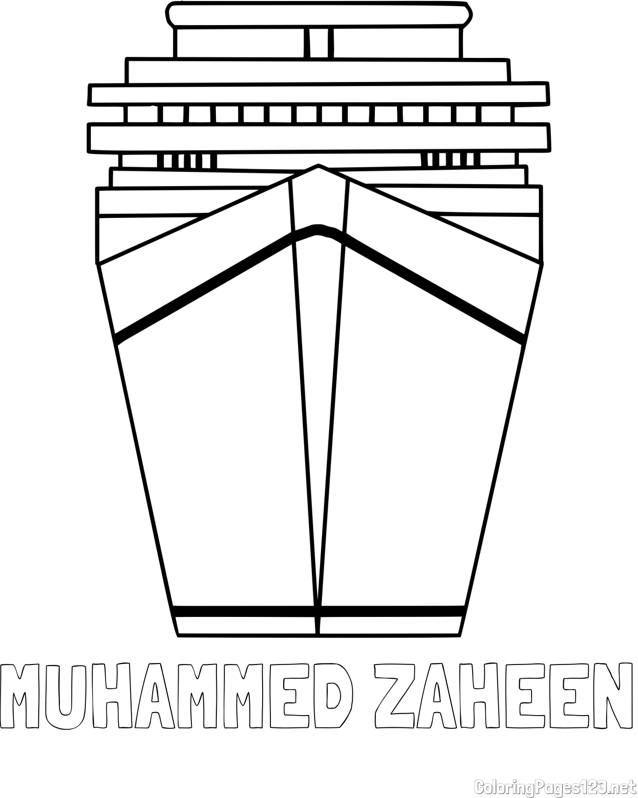 MUHAMMED ZAHEEN Coloring Page and Easy Cargo Ship Coloring Page