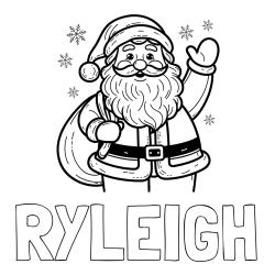 Online Created Coloring Page - RYLEIGH Coloring Page and Free Coloring Page of Joyful Santa Claus