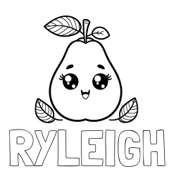 Online Created Coloring Page - RYLEIGH Coloring Page and Smiling Pear Coloring Page