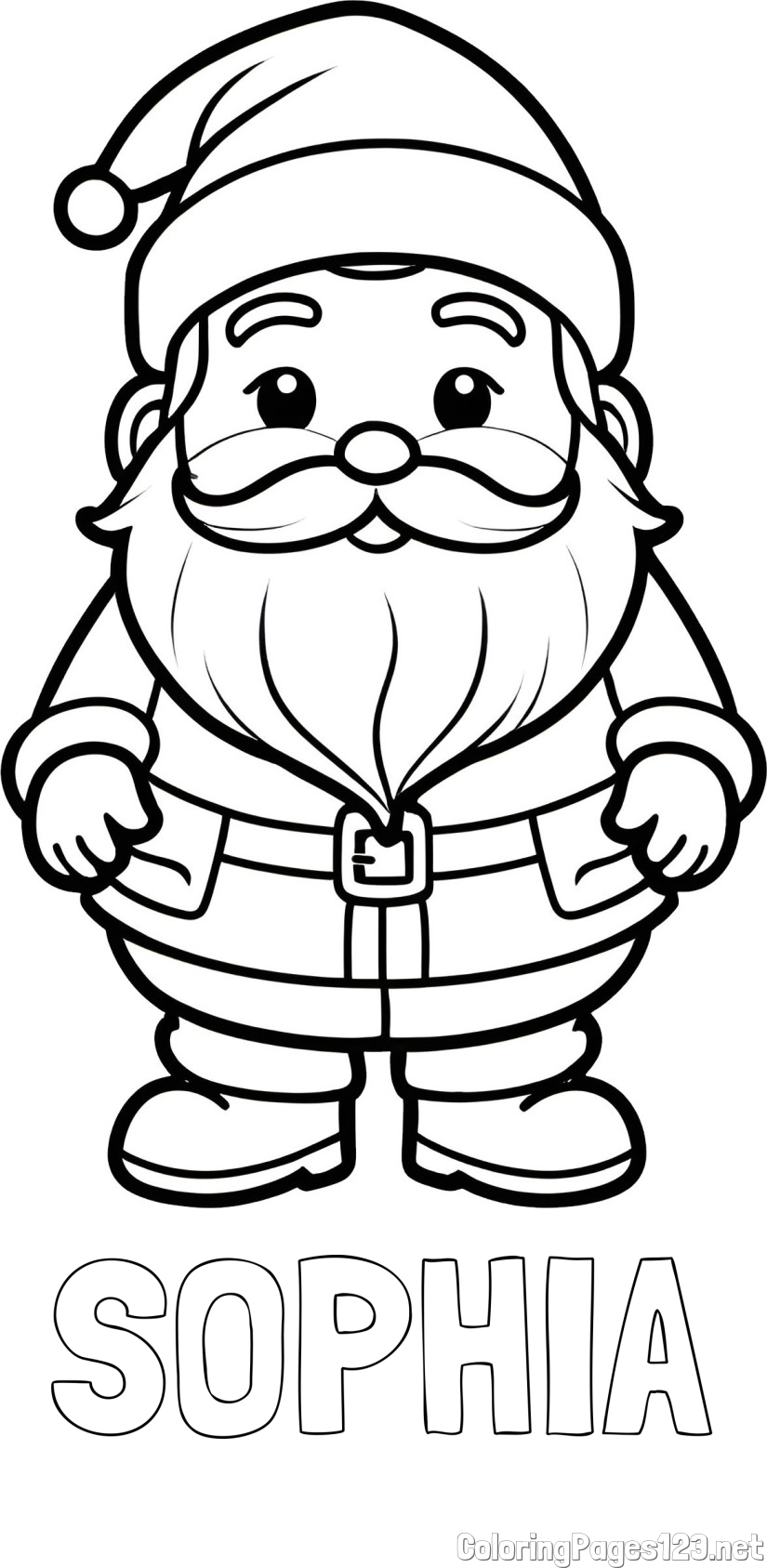 SOPHIA Coloring Page and Adorable Santa Claus Coloring Page