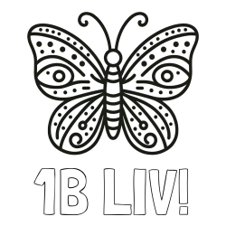 Online Created Coloring Page - 1B LIV! Coloring Page and Butterfly Coloring Page (Simple)