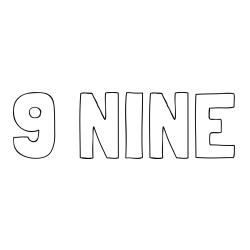 Online Created Coloring Page - 9 NINE Coloring Page