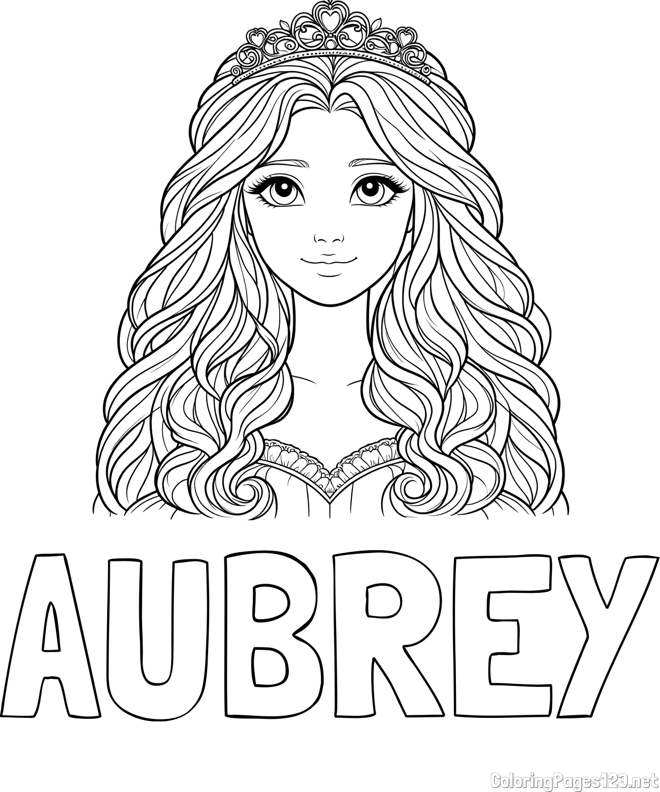 AUBREY Coloring Page and Princess Coloring Page