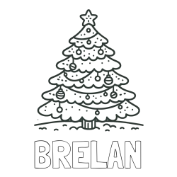 Online Created Coloring Page - BRELAN Coloring Page and Coloring Page of a Simple Christmas Tree