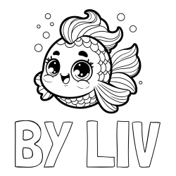 Online Created Coloring Page - BY LIV Coloring Page and Coloring Page of a Fish with Lots of Fins
