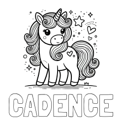 Online Created Coloring Page - CADENCE Coloring Page and Cute Unicorn Coloring Page