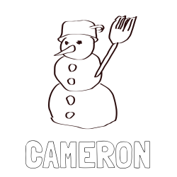 Online Created Coloring Page - CAMERON Coloring Page and Coloring Page of a Simple Snowman
