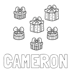 Online Created Coloring Page - CAMERON Coloring Page and Cute Coloring Page of Christmas Presents