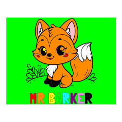 Pobarvana pobarvanka - MR BARKER Coloring Page and Cute Fox Coloring Page