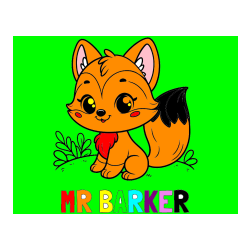 Pobarvana pobarvanka - MR BARKER Coloring Page and Cute Fox Coloring Page