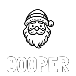 Online Created Coloring Page - COOPER Coloring Page and Simple Coloring Page of Santa Claus Head