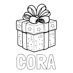 Online Created Coloring Page - CORA Coloring Page and Christmas Gift Coloring Page