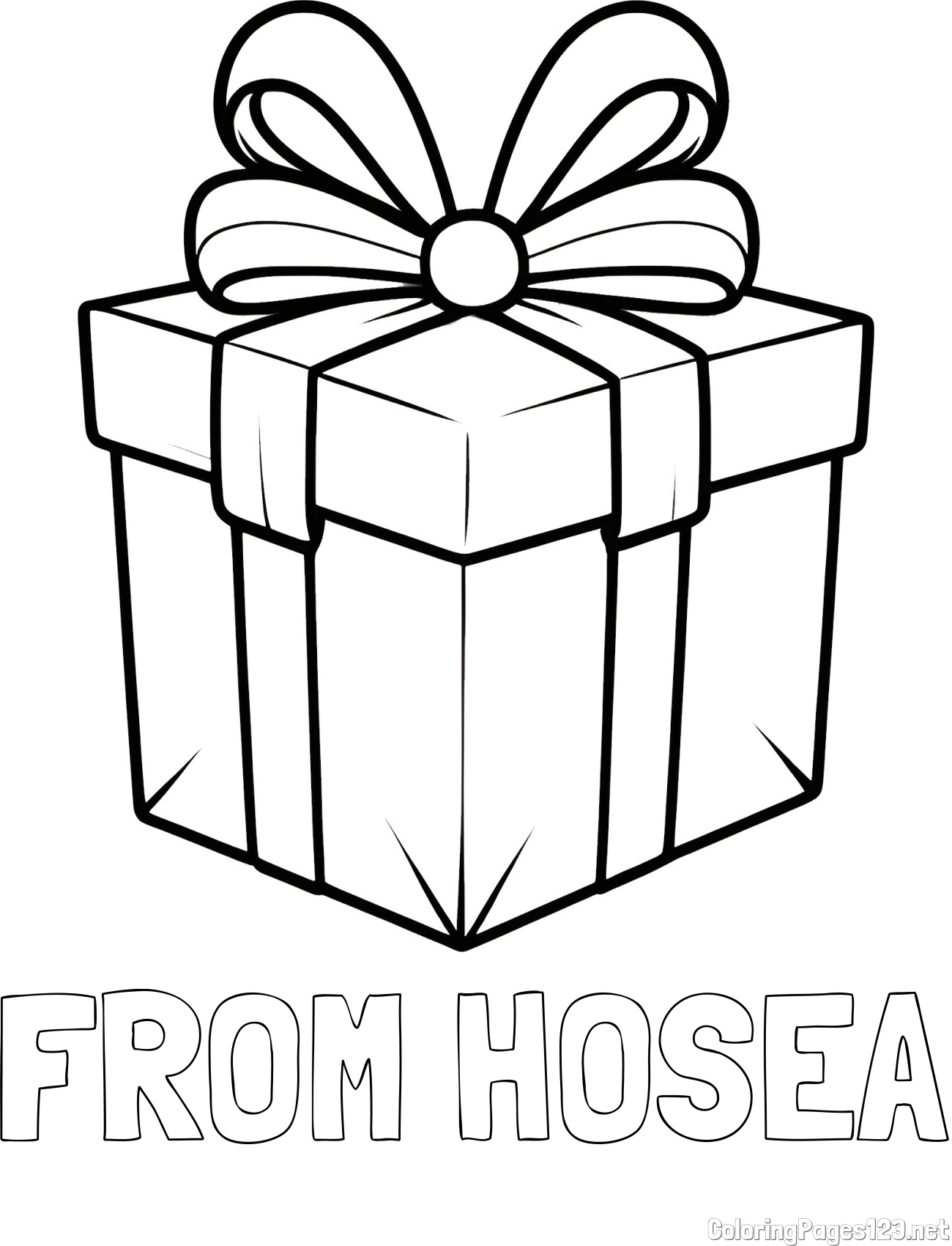 FROM HOSEA Coloring Page and Gift Box with Ribbon Coloring Page