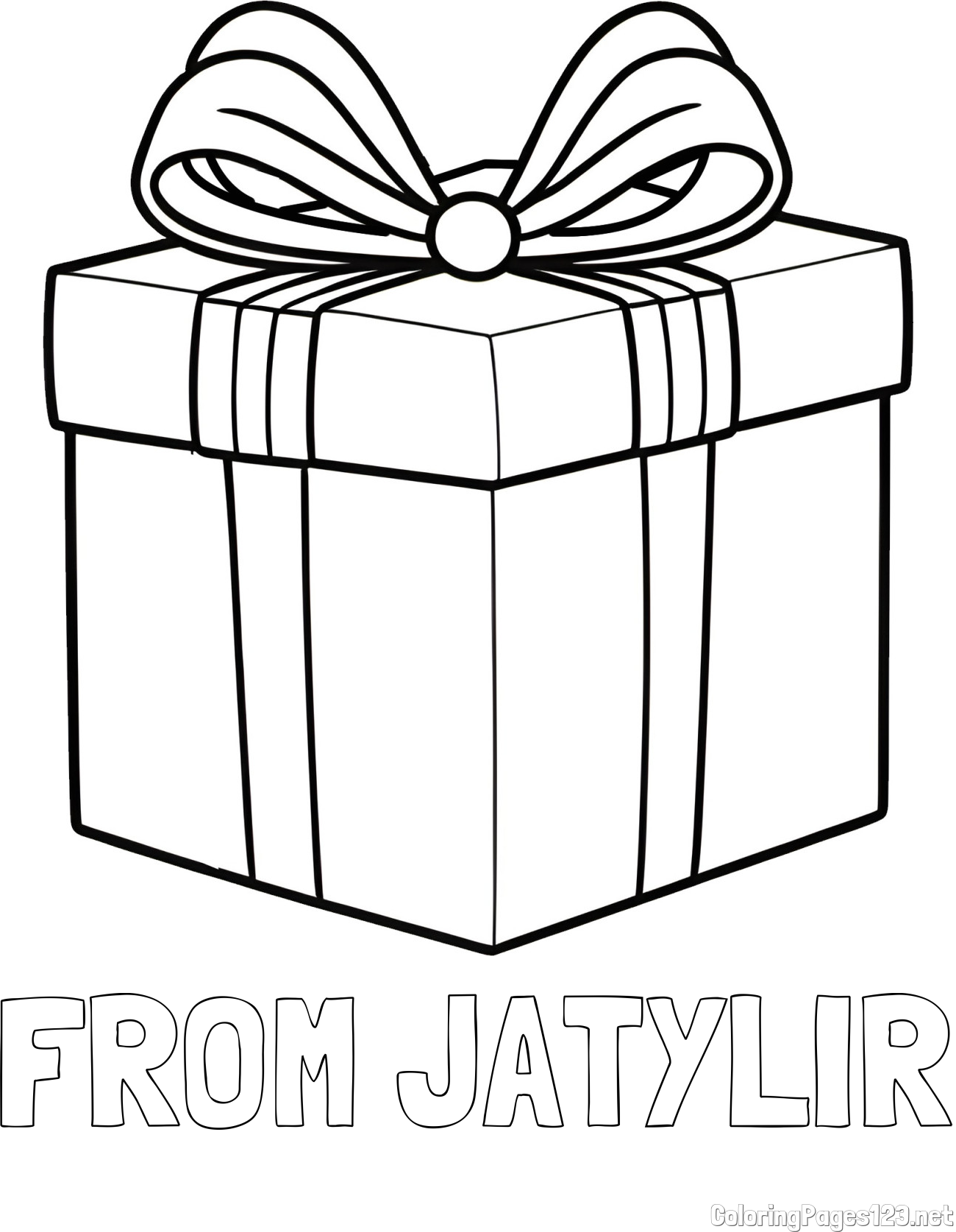 FROM JATYLIR Coloring Page and Gift Box with Bow Coloring Page