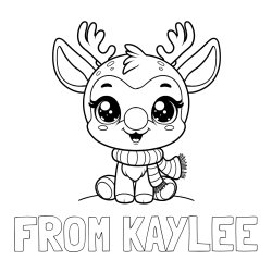 Online Created Coloring Page - FROM KAYLEE Coloring Page and Free Coloring Page of Adorable Rudolph