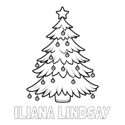 Online Created Coloring Page - ILIANA LINDSAY Coloring Page and Christmas Tree with Star and Ornaments Coloring Page