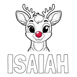Online Created Coloring Page - ISAIAH Coloring Page and Coloring Page of Rudolph the Red-Nosed Reindeer