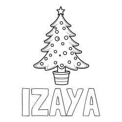 Online Created Coloring Page - IZAYA Coloring Page and Beautiful Christmas Tree Coloring Page