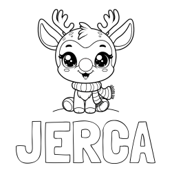 Online Created Coloring Page - JERCA Coloring Page and Free Coloring Page of Adorable Rudolph