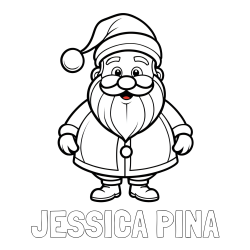 Online Created Coloring Page - JESSICA PINA Coloring Page and Adorable Santa Claus Coloring Page for kids