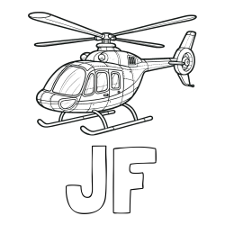 Online Created Coloring Page - JF Coloring Page and Coloring Page of a Police Helicopter