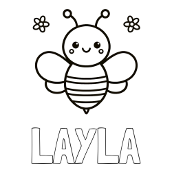 Online Created Coloring Page - LAYLA Coloring Page and Children's Bee Coloring Page