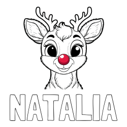 Online Created Coloring Page - NATALIA Coloring Page and Coloring Page of Rudolph the Red-Nosed Reindeer