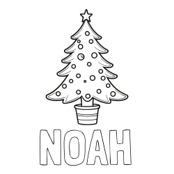 Online Created Coloring Page - NOAH Coloring Page and Beautiful Christmas Tree Coloring Page