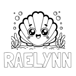 Online Created Coloring Page - RAELYNN Coloring Page and Smiling Seashell Coloring Page for Kids