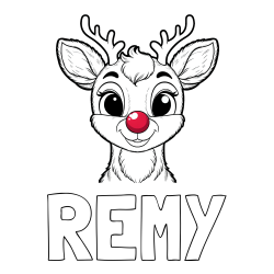 Online Created Coloring Page - REMY Coloring Page and Coloring Page of Rudolph the Red-Nosed Reindeer