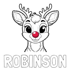Online Created Coloring Page - ROBINSON Coloring Page and Coloring Page of Rudolph the Red-Nosed Reindeer