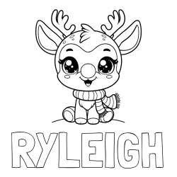 Online Created Coloring Page - RYLEIGH Coloring Page and Free Coloring Page of Adorable Rudolph