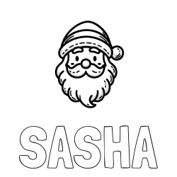 Online Created Coloring Page - SASHA Coloring Page and Simple Coloring Page of Santa Claus Head