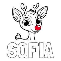 Online Created Coloring Page - SOFIA Coloring Page and Free Printable Rudolph Coloring Page