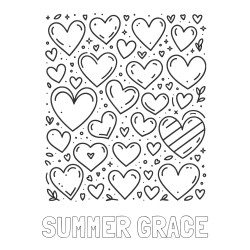 Online Created Coloring Page - SUMMER GRACE Coloring Page and Children's Coloring Page of Many Hearts