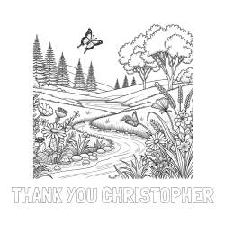Online Created Coloring Page - THANK YOU CHRISTOPHER Coloring Page and Summer Nature Coloring Page