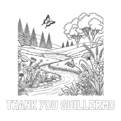 Online Created Coloring Page - THANK YOU GUILLERMO Coloring Page and Summer Nature Coloring Page