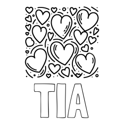 Online Created Coloring Page - TIA Coloring Page and Free Printable Coloring Page of Hearts