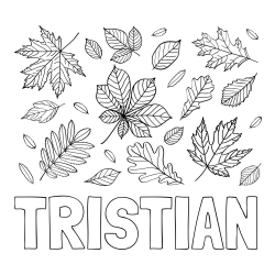 Online Created Coloring Page - TRISTIAN Coloring Page and Autumn Leaves Coloring Page