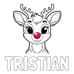 Online Created Coloring Page - TRISTIAN Coloring Page and Coloring Page of Rudolph the Red-Nosed Reindeer