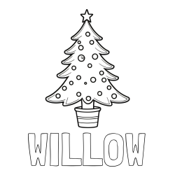 Online Created Coloring Page - WILLOW Coloring Page and Beautiful Christmas Tree Coloring Page