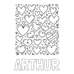 Online Created Coloring Page - ARTHUR Coloring Page and Children's Coloring Page of Many Hearts