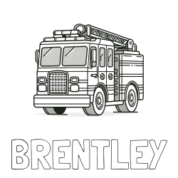 Online Created Coloring Page - BRENTLEY Coloring Page and Coloring Page of a Big Fire Truck
