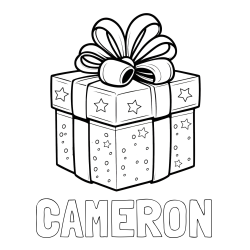 Online Created Coloring Page - CAMERON Coloring Page and Christmas Gift Coloring Page