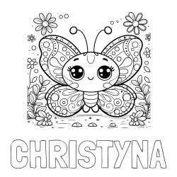 Online Created Coloring Page - CHRISTYNA Coloring Page and Cute Butterfly Coloring Page